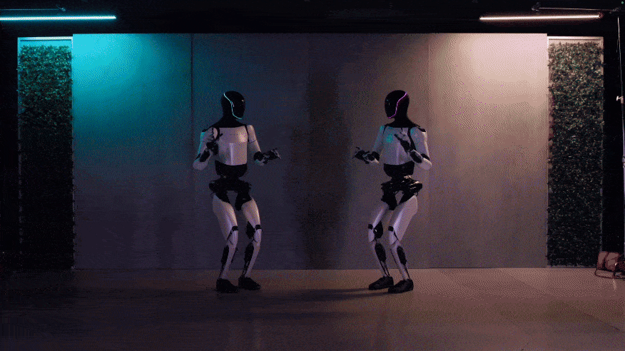Optimus Humanoid Robots Dancing at a Rave