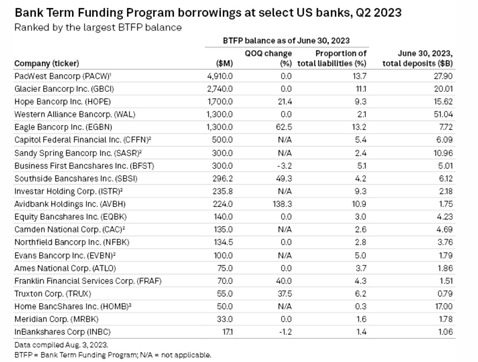 Bank Term Funding Program Borrowings
